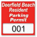 V-T Clear Polyester Square Cut Parking Sticker (3"x3")